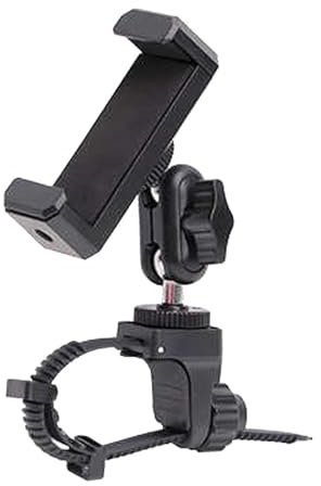 Fiocias Soporte para teléfono para instrumento de viento electrónico, clip antideslizante para teléfono inteligente, abrazadera giratoria y de ángulo