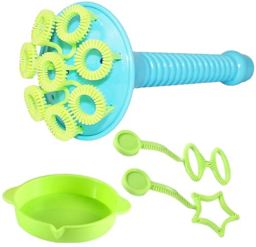 Soffiatore a bolle di tromba: materiale ABS di alta qualità fa suoni divertenti, bastone manuale per bolle di sapone, set di giocattoli per il bagno da giardino, divertimento interattivo durante le