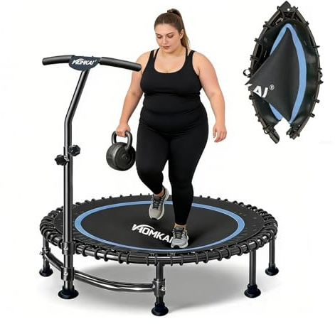HOMKAI 48 Mini Rebounder Trampoline Foldable Blue-48inch