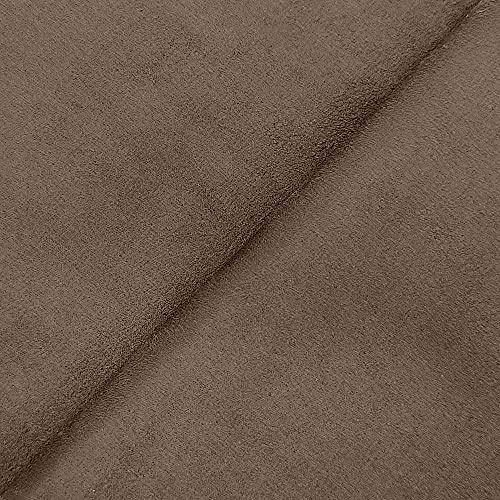 DESHOME Alessia - Tessuto al metro scamosciato in Microfibra Idrorepellente Stoffa per tappezzeria divani, cuscini, complementi d'arredo (Grigio marrone, 1 metro)