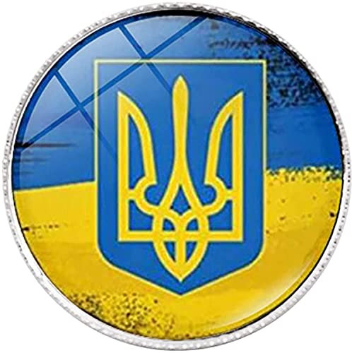 Pin Ukraine 1/2 Stück Flagge Flagge Ukraine Pin Flagge Runde Brosche Ukraine Pin Anstecknadel Ukraine Button Abzeichen Zubehör Geschenke für Hut Hemd Rucksäcke Useful Design