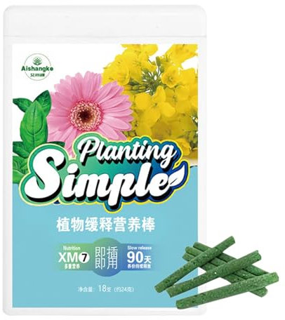 Anloximt Bastoncini fertilizzanti per Alimenti vegetali - Concime vegetale Universale per Piante d'appartamento - 18 Bastoncini di nutrimento vegetale per Piante d'appartamento, barretta nutrizionale