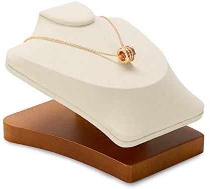 Oirlv Elegant Wooden Necklace Display Bust with Velvet Finish Perfect for Necklace Storage and Jewellery Shop Display