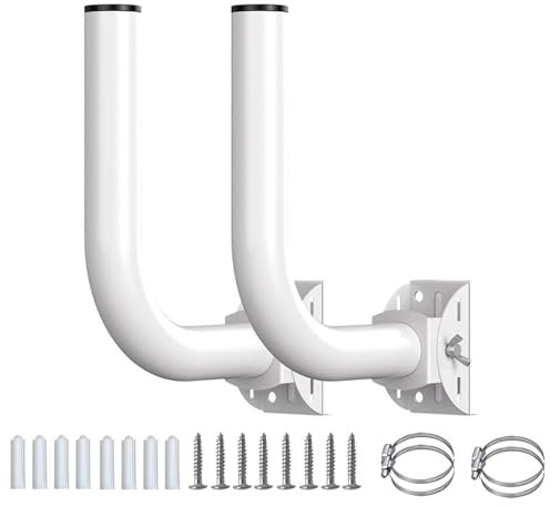 Poteau Montage D'Antenne, Support Montage Réglable à 150 ° En Acier Inoxydable, 2 Pièces Mural Extérieur En J, Support Sur Poteau, Matériel Montage Support Pont étanche