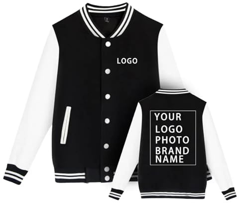 Veste De Baseball Personnalisée, Personnalisez Votre Propre Photo/texte Sur Les Hommes, Veste De Baseball, Manteaux De Veste De Baseball pour Couple, Printemps et Automne
