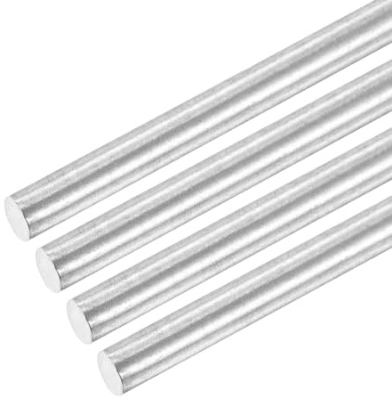 QUARKZMAN 4 stycken rostfria stavar metallstavar, 6 mm x 240 mm massiva vågstavar 304 rostfritt stål rund stång solid rundstav för gör-det-självare gör-det-själv bil flygplan hantverksmodell
