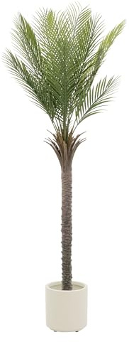 ML-Design Palmera Artificial 180 cm Decorativa, Planta Tropical Falsa Grande con Tronco, Hojas y Maceta de Plástico, para Interior y Exterior, Árbol Ornamental Realista para Salón Oficina o Recepción
