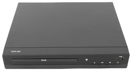 Tonysa Lettore DVD, Interfaccia Multimediale HD Upscaling 1080P, Porta USB Lettore CD CD per Tutte le Regioni con Telecomando per Proiettore TV (Spina europea)