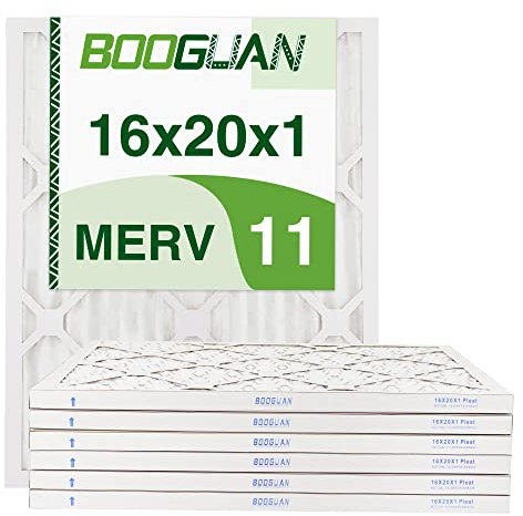 BOOGUAN Merv 11 Ofenfilter, plissiert, HVAC, AC, Ofen, Luftfilter, 16 x 20 x 1, 6 Stück