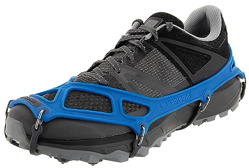 Kahtoola EXOspikes Footwear Traction for Winter Hiking & Running in Snow, Ice & Rocky Terrain - Blue - X-Large