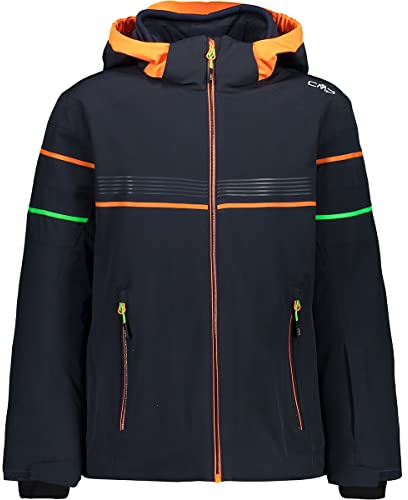 CMP - Chaqueta de esquí infantil elástica con capucha desmontable, Azul negro, 140
