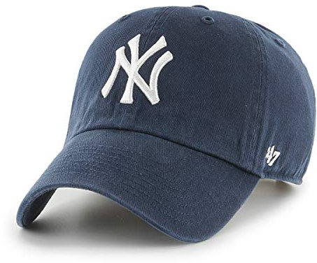 '47 MLB New York Yankees Clean Up Unisex-Baseballkappe, Verstellbar, Hochwertiges Design und Verarbeitung, White Logo, Navy