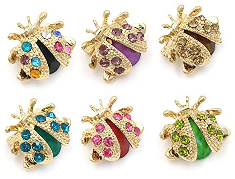 Frauen Brosche Insektenbrosche Tierbroschen Marienkäferbrosche Mode Hochzeit Party Kleidung Brosche Schmuck zubehör für Damen für Kleidung Kleid Lieferungen für Bankette,Kleider,Dekorationen 6 Stücke