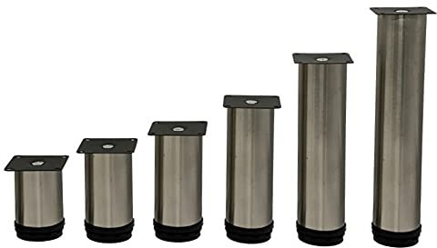 CasaXXl 4X Möbelfüße verstellbar Edelstahl gebürstet - vielseitig einsetzbare Füße für Möbel Sofa Schrank Tisch - Verschiedene Größen (150 mm)