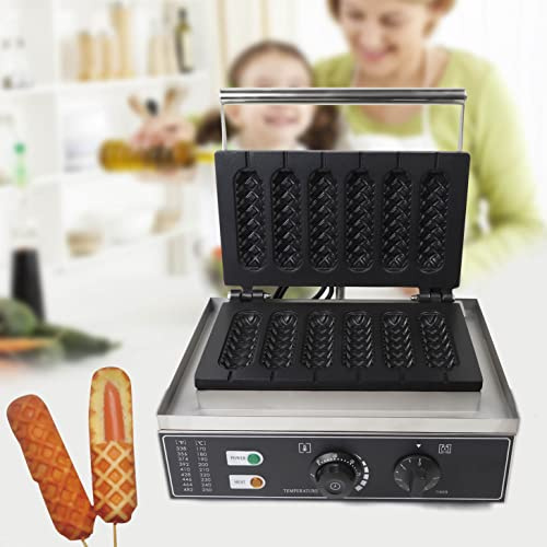 1 500 W våffeljärn kommersiell dubbelplatta mjölkpinne maskin rostfritt stål Crispy Cream Stick-maskin Hot Dog Stick-maskin grillad korv