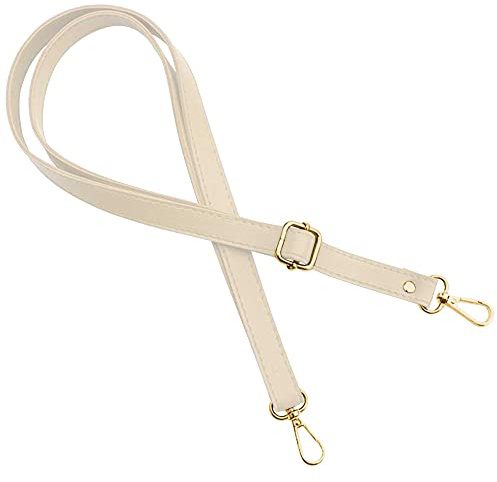 Correa para el hombro para mujer, bolsos, color dorado - Longitud ajustable 70-128 cm - Ancho 1,8 cm - Variación de color, crema