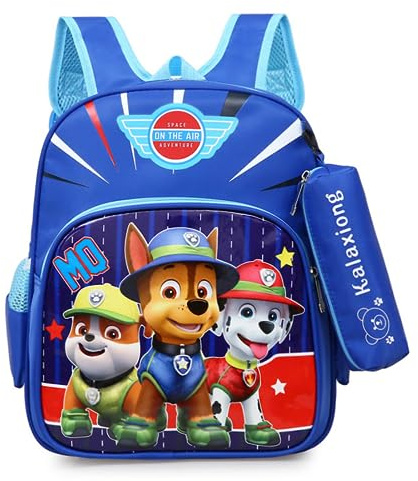 Philoctes Sac à Dos Pat Patrouille pour Garçon, Cartable Enfant pour École Maternelle, Crèche, Garderie, Primaire, Bleu