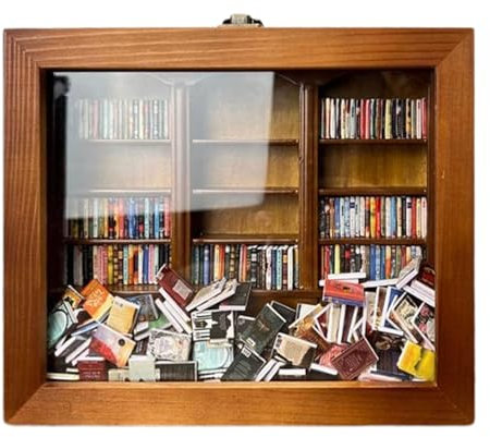 Dubbulon Kleine Bibliothek, Bücherregal Aus – Bücherregal Aus Zum Stressabbau | -Bücherregal-Miniatur, Shake Away Your Anxietys | Weihnachtsschmuck, Geburtstagsgeschenk Für Buchliebhaber