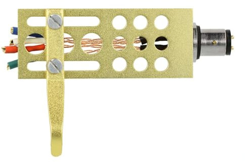 THAKKER HS-18 - CNC gefrästes Aluminium Headshell - Gold | SME Anschluss | inkl. Headshell-Kabel, Schrauben in 4 unterschiedlichen Längen, Muttern und Unterlegscheiben