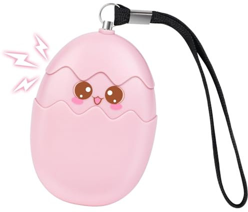 Flintronic Alarme Personnelle, 130DB Alarme de Poche, Porte Cle Alarme Portative, Alarme de Sécurité d'urgence avec Lumières LED, Porte Clé Alarme pour Enfants, Femmes et Personnes âgées, Façon Oeuf