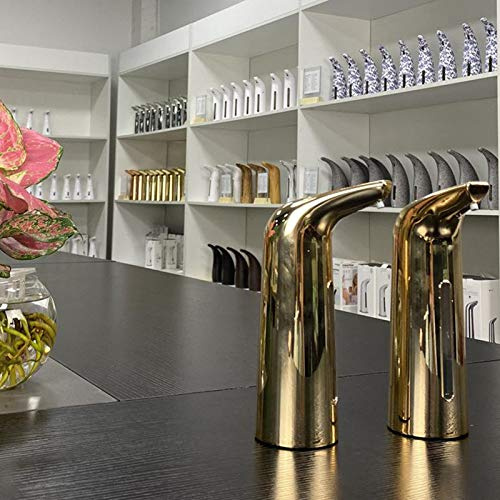 Dispensador automático de jabón, capacidad de 400 ml, sin contacto, para cocina, hotel, dorado