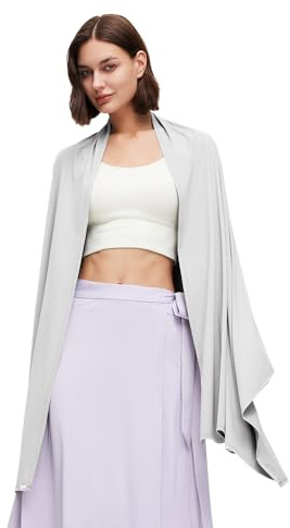 Women Travel Scarf Sun Protection UPF 50+ Shawl Wrap Cooling Swimsuit Beach Cover Up Blanket SLO6M236YT Grey