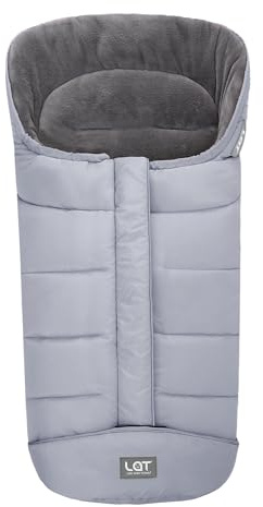 LAT Universale Sacco Termico Invernale per Passeggino, Impermeabile e Antivento Coprigambe Passeggino Universale con Superficie Antiscivolo, Cappuccio con Coulisse (A, Grigio)
