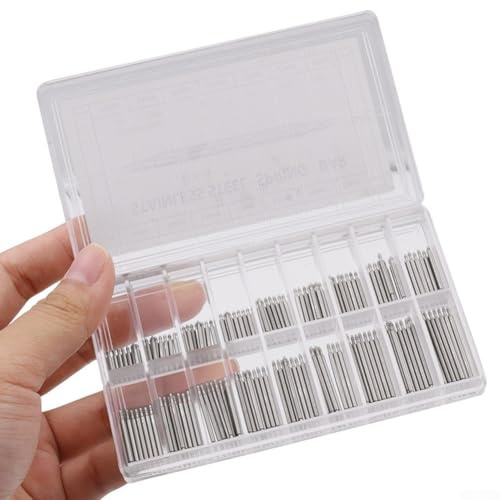 Lot de 144 goupilles de rechange en acier inoxydable pour barres de montre - Outil de réparation pour bracelet de montre - Tige de connexion fixe