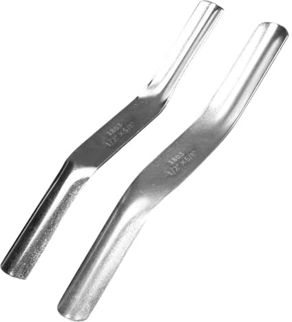 2 Pcs Double Ended Brick Jointer, Stainless Steel Tuck Pointing Tools, Pointing Trowel Masonry Tools for Cement, Bricklaying Tools, Concrete Jointer Brick and Block Straightener Tool(1/2 x 5/8)