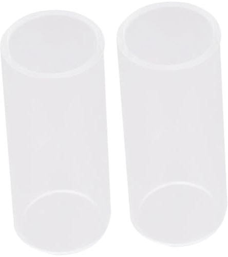 White Glass Guitar Slides 2 Pack for Guitar Lovers and Players | Bright Sound, Sustain, Smooth Gliding Surface, Excellent Intonation, 5.1x2.2cm Size