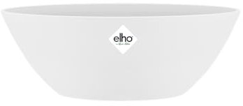 elho Brussels Oval 36 - Blumentopf für Innen - Ø 36.0 x H 13.1 cm - Weiß/Weiss