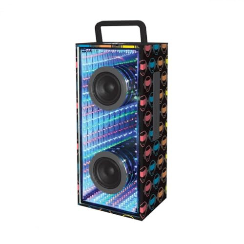 iParty Lexibook Flashboom Bluetooth® Speaker, 12W, mirror effect, jack, rechargeable battery, black/red, BTL600