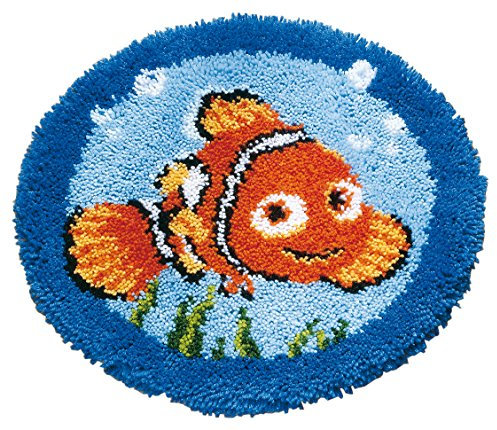 Vervaco Formteppich Nemo Knüpfpackung zum Selbstknüpfen eines Teppichs, Stramin, weiß, 50 x 50 x 0,3 cm