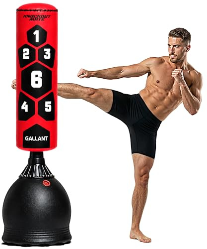 Gallant 5.5 Feet Free Standing Punching Bag– Heavy Duty Boxing Bag for Adults Kickboxing, Mixed Martial Arts, Muay Thai, Martial Arts Training Equipment with Durable Pedestal Stand, Indoor Outdoor Use