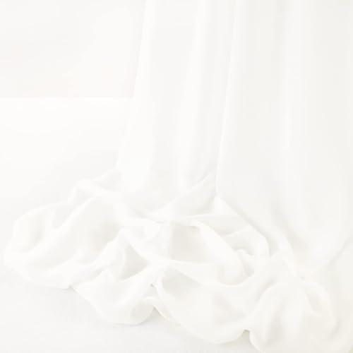 MLMW Ivory Chiffon Fabric by The Yard 10 Yards 60 Wide Wedding Arch Draping Fabric Sheer Material for Party Backdrop Arch Ceiling Decor