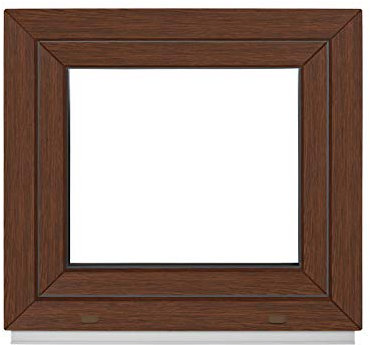 Komforta Ventana de madera de nogal para exterior/interior, todos los tamaños, plástico, 800 x 400 mm, 80 x 400 mm, PVC 80 x 40 cm, doble acristalamiento, DIN a la izquierda, inclinable, ventana de