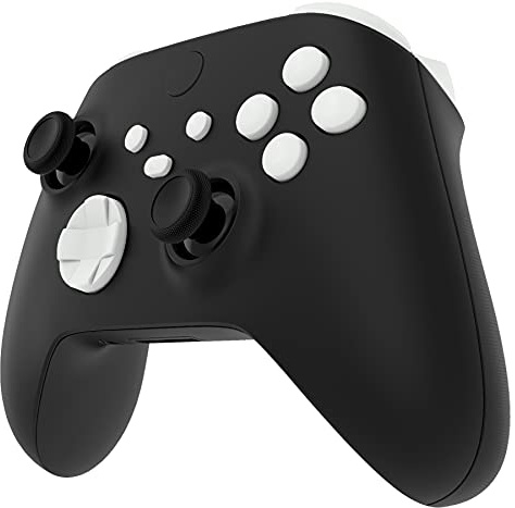 eXtremeRate Boutons de Remplacement pour Xbox Series X/S Manette, LB RB LT RT Triggers Bumpers D-Pad ABXY Start Back Sync Share Boutons pour Xbox Series S/X Manette(sans Lettres) Blanc