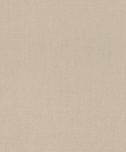 Rasch 484540 Papier peint intissé uni Marron clair avec structure textile 10,05 x 0,53 m (L x l)