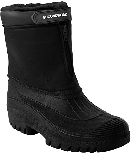 Groundwork LS88 Womens Muckers Mukker Stable Winter Waterproof Lined Snow Boots Thermal Fur Fleece Lined Shoe (7 UK, Black LS88, numeric_7)