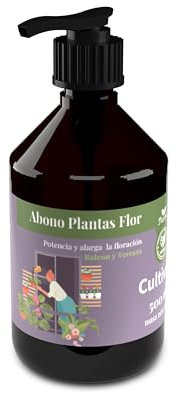 CULTIVERS Abono Orgánico Plantas de Terraza y Balcón 500 ml. Fertilizante Plantas con Flor, Potencia y alarga la Floración. Intensifica los Colores