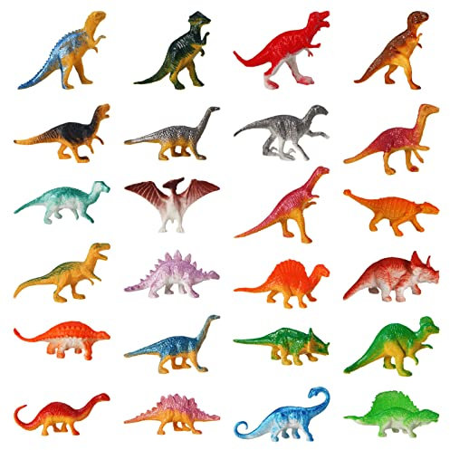 FANTESI 24 figuras de dinosaurio, juguete pequeño dinosaurio, mini colección de dinosaurios, juguete de dinosaurio