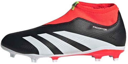 Adidas Unisex Kinder Predator 24 League Laceless Firm Ground Boots, Core Black/Cloud White/Solar Red, 37 1/3 EU