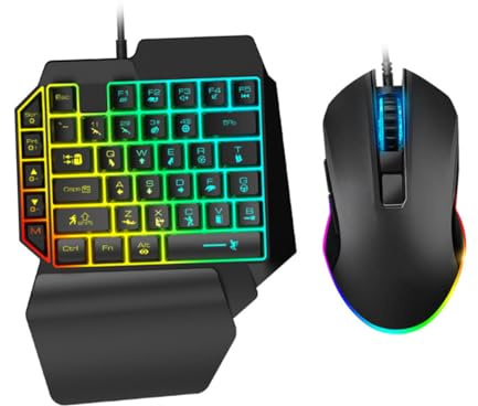 Uonlytech Clavier de Jeu Rétroéclairé pour Jeux Vidéo Clavier E-Sport Facile à Utiliser pour Ordinateur pour Jouer Maison