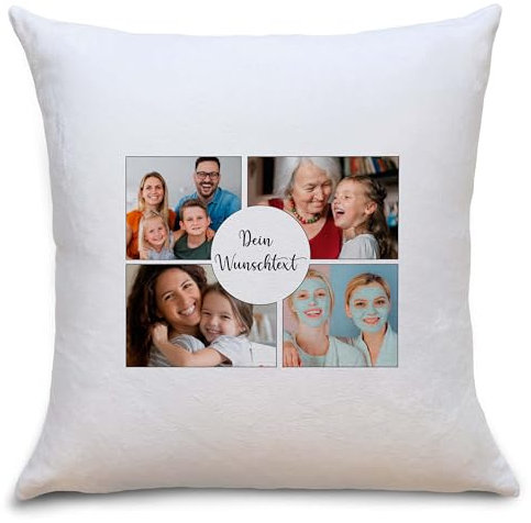 OWLBOOK® Kissen mit Foto Bedrucken Lassen | Personalisierte Geschenke für Frauen | Ostergeschenke für Erwachsene | Fotogeschenke | Muttertagsgeschenk | Mama Geschenk | Kreis | Fotokissen 40x40
