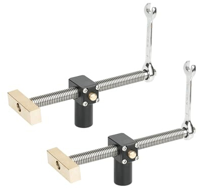 RUIITEN 2Pcs Table Workbench Fast Fixed Clip Clamps for 20MM Hole, DIY Positioning Woodworking Adjustable Desktop Clips, Fixture Vise Benches Joinery Carpenter Tool