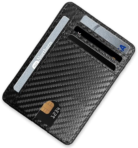 Jidyllic Men Card Holder Wallet,Slim Leather Wallet Minimalist Credit Cards Holder 8 Cards and Bank Notes Ideal for Travel 1 ID Window Minimalist Small Size (Rhombic)