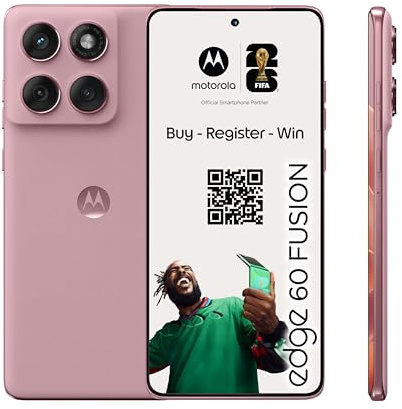 Motorola Edge 60 Fusion Smartphone (Robustes 6,67“-pOLED-Display Dank Corning Gorilla Glass 7i, widerstandsfähig, 50-MP-Kamera mit Moto-AI, 8/256 GB, 5100 mAh) Pantone Zephyr, inkl. Handyhalterung