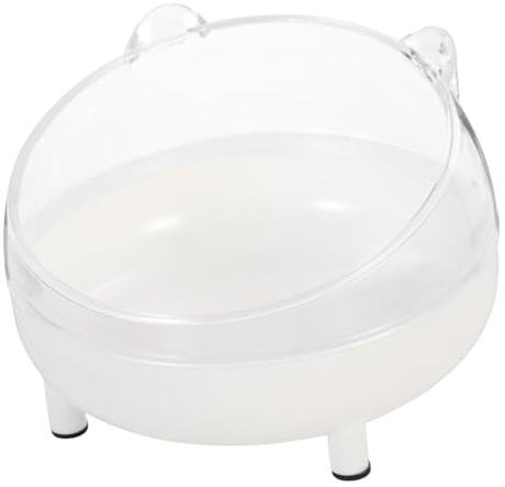 CORHAD Bac à Sable pour Hamster et Chinchilla Résistant à l'usure, Plastique Blanc Transparent, Taille Compacte, Accessoire pour Cage, Utilisation Quotidienne pour Petits Animaux