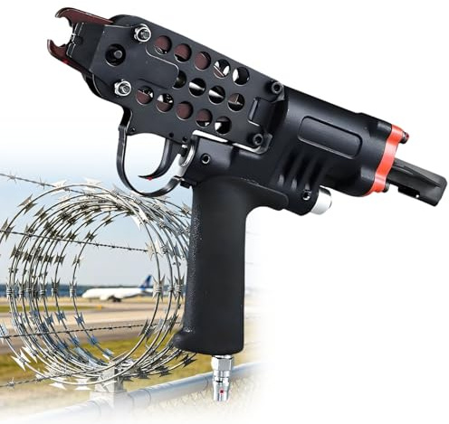 Pneumatisk svinkring tång luftspikpistol för staket, trådburar, djurfällor och kycklingkopar, kraftigt luftdrivet verktyg