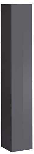 MB Muebles Bonitos, Armario Colgante Berit para Salón o Comedor Moderno, Mueble Modular, Puerta de PVC Alto Brillo, Estructura Melamina Mate, Color Gris, 30x180 cm
